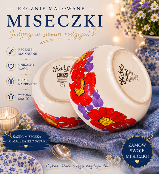 Komplet 2 miseczek – ręcznie malowana porcelana